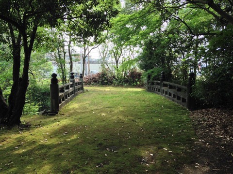 竈山神社には、歴史を感じる緑の絨毯